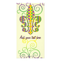 Mardi Gras Fleur de Dots Customized Photo Card