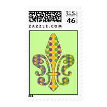 Mardi Gras Fleur de Dots Postage