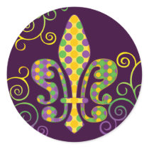 Mardi Gras Fleur de Dots Sticker