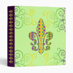 Mardi Gras Fleur de Dots Vinyl Binder