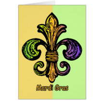 Mardi Gras Fleur de lis Card