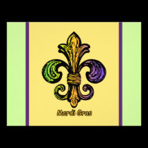 Mardi Gras Fleur de lis invitations