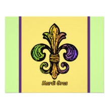 Mardi Gras Fleur de lis Custom Invitations