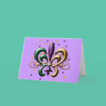 Mardi Gras Fleur de Lis Design cards