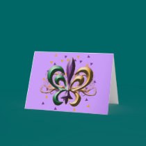 Mardi Gras Fleur de Lis Design cards