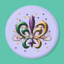 Mardi Gras Fleur de Lis Design magnets