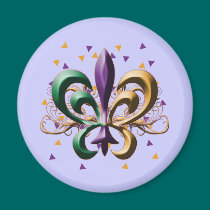 Mardi Gras Fleur de Lis Design magnets