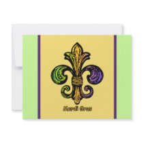 Mardi Gras Fleur de lis Custom Invitations