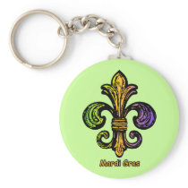 Mardi Gras Fleur de lis Keychains