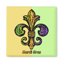 Mardi Gras Fleur de lis Magnet
