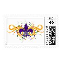 Mardi Gras Fleur-de-Lis Postage Stamp