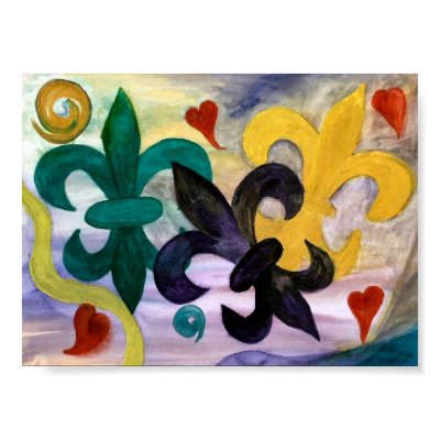 Mardi Gras Fleur de lis print by maremade