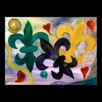 Mardi Gras Fleur de lis print