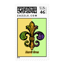 Mardi Gras Fleur de lis Stamps