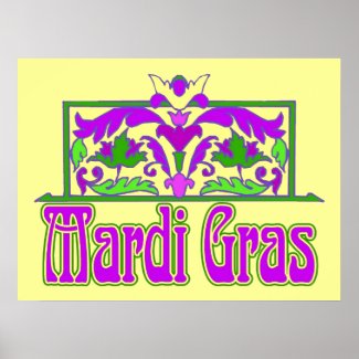 Mardi Gras Floral Sign print