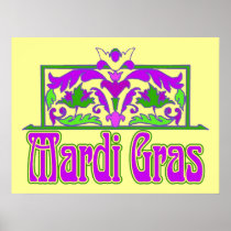 Mardi Gras Floral Sign Posters