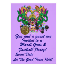 Mardi Gras & Football 6.5" x 8.75" View Hints Plse Announcements