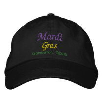 Mardi Gras Galveston Texas Embroidered Baseball Caps