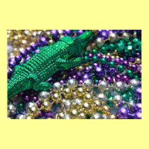 Mardi Gras Gator Beads Print