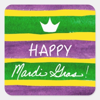 Mardi Gras Hand Painted Purple Green Gold Stripes