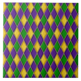 Mardi Gras Harlequin Diamond Pattern Tiles