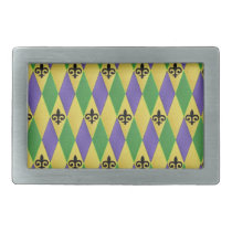 Mardi Gras Harlequin Fleur De Lis Belt Buckle belt buckles