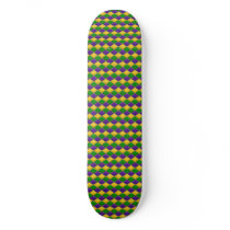 Mardi Gras Harlequin Pattern Skate Deck - med