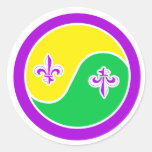 Mardi Gras in Balance Round Sticker
