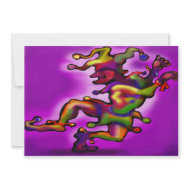 Mardi Gras Jester Purple Invitation invitation
