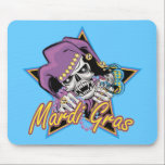Mardi Gras Jester Skull mousepads