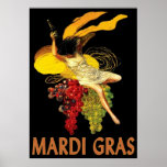 Mardi Gras Maid with Grapes Poster