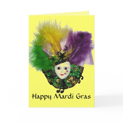 Mardi Gras Mask 3 Card card