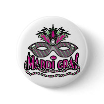 Mardi Gras Mask and Beads buttons