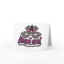 Mardi Gras Mask and Beads cards