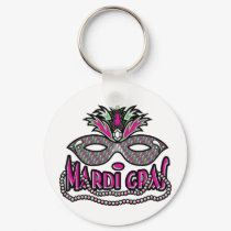 Mardi Gras Mask and Beads keychains