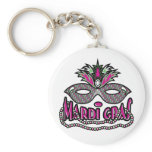 Mardi Gras Mask and Beads Key Chains