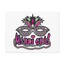 Mardi Gras Mask and Beads postcards