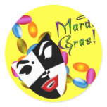 Mardi Gras Mask Apparel and Gifts! Round Sticker
