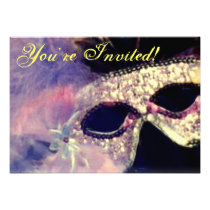 Mardi Gras Mask invitation invitations