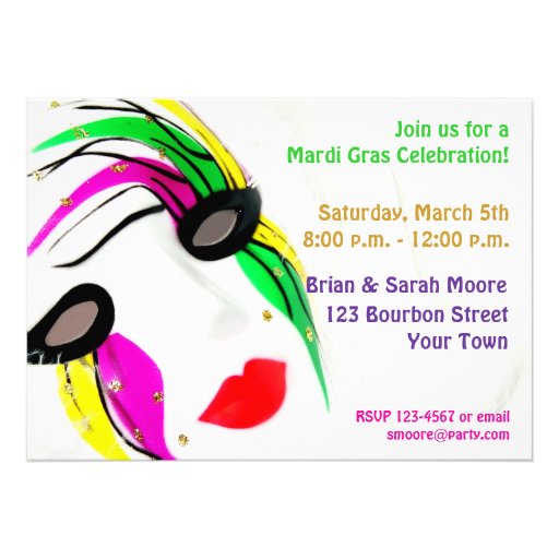 Mardi Gras Mask Invitation
