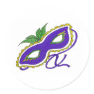 round_sticker - Mardi Gras Mask