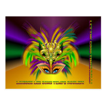 Mardi-Gras-Mask-The-Queen-V-2 Postcard