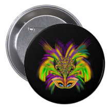 Mardi-Gras-Mask-The-Queen-V-3 Pinback Button