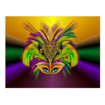 Mardi-Gras-Mask-The-Queen-V-3 Postcard