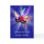 Mardi Gras Mask with Feathers Invitation cards