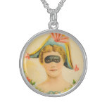 Mardi Gras Masked Lady Vintage Art Jewelry Charm