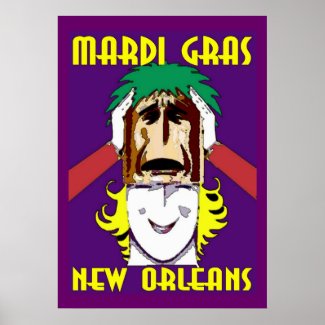 MArdi Gras Masking print