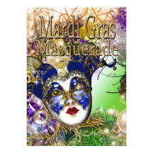 Mardi Gras masquerade birthday PERSONALIZE Custom Invites