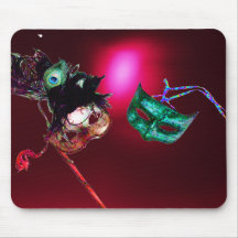 MARDI GRAS MASQUERADE burgundy Mousepads