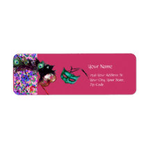 MARDI GRAS MASQUERADE Confetti Custom Return Address Label
